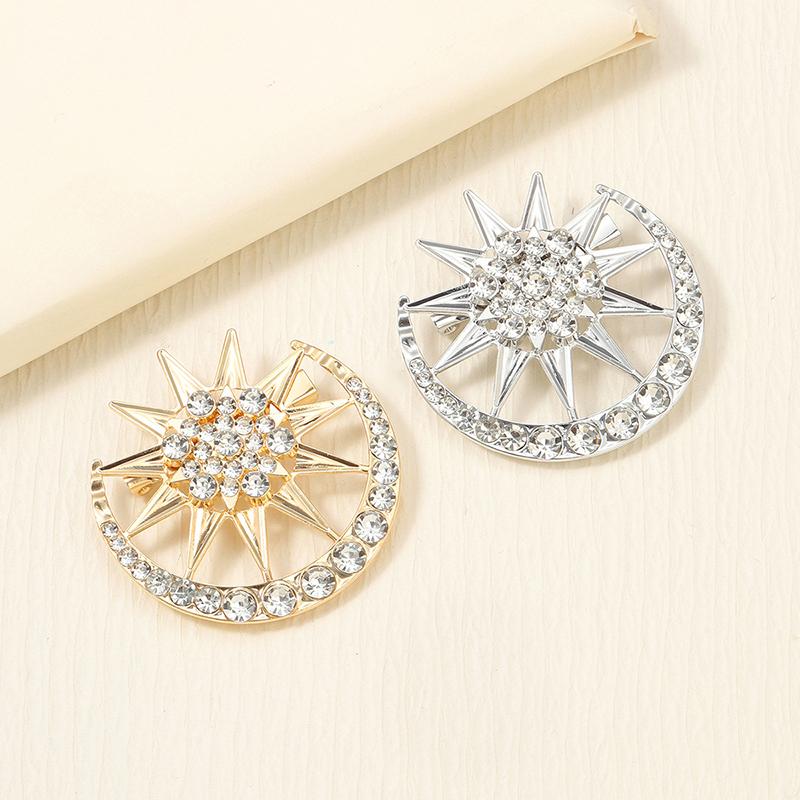 Muslimischer Stern Mond Brooch Universelle Legierung Brooch Trendige Und All-Match Kleidung Rucksack Schal Accessoires Broschen 1 Stück