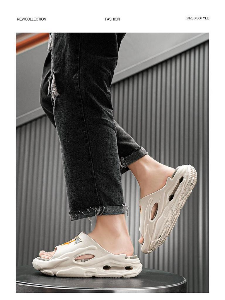 Par Sandaler med tjock sula och höjdökning, Halkfria EVA-flip-flops för inomhusbruk och stranden.