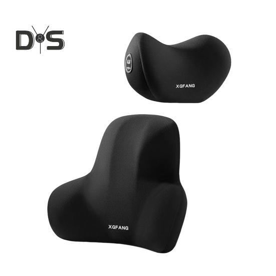 

Подголовник автомобиля, поясничная поддержка, комплект подушек, подушка для сиденья автомобиля из пеноматериала с эффектом памяти, комплект поясничной поддержки с регулируемыми ремнями для облегчения боли в шее и спине чёрный