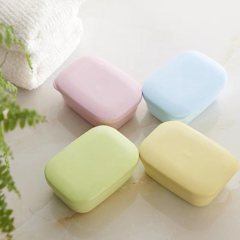 Double-Layer Leak-Proof Soap Dish with Lid - Portable Travel Soap Box for Bathroom