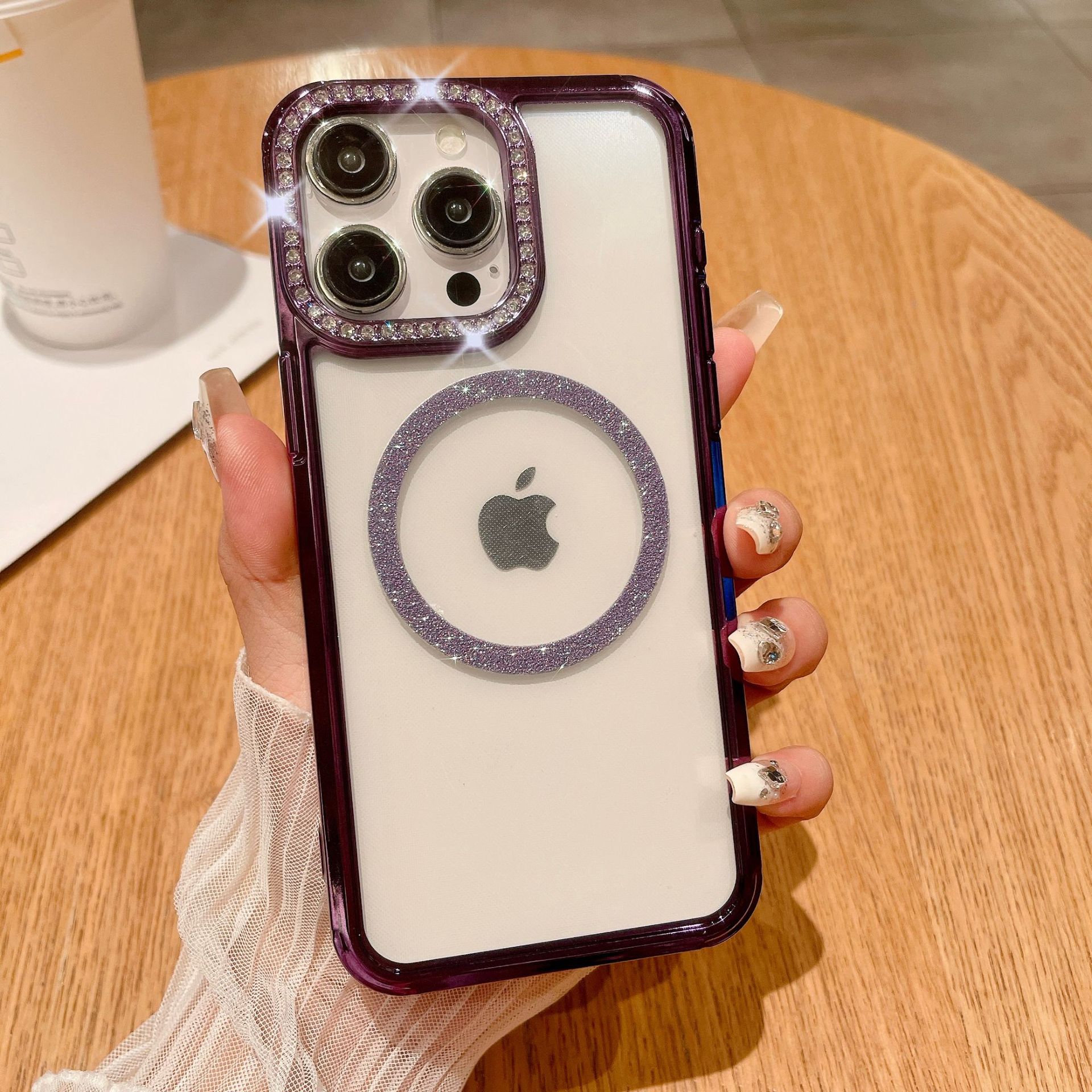 

Sparkling Powder Magnetic for Apple 15 Luxury Water Diamond for IPhone 14 Promax Phone Case 13 Gradient Sparkling Powder Soft Case For Apple 11Promax