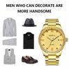 Pánské křemenné hodinky v korejském stylu s kamínky a kalendářem na řemínku pro business casual nošení