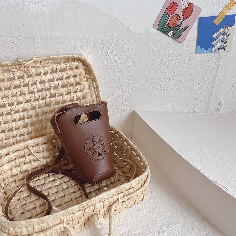 Stylish Mini Pu Bucket Bag For Kids Modern Chic Single Shoulder Crossbody Purse