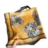 New Yellow and White Daisy Plain Crepe Satin Printed Silk Scarf Spring High-grade Mulberry Silk Small Square Scarf Gift