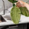 Cute Creative Plant Leaf Shape Hand Towel Thick Absorbent Coral Fleece Hanging Towel For Kitchen Bathroom Handkerchief
