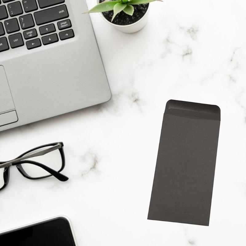 120 Pcs Sealing Envelopes Coin Envelopes Money Envelopes Small Black Envelopes for Storage Coins