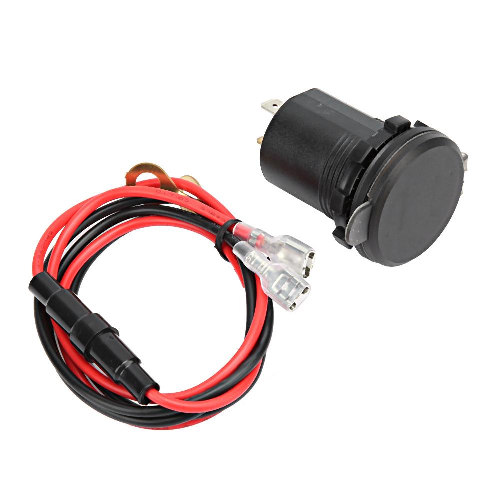 Waterproof Dual USB Phone Charging 4.2A Charger LED Digital Display Voltmeter with 23.6in LineRed DC12 24V