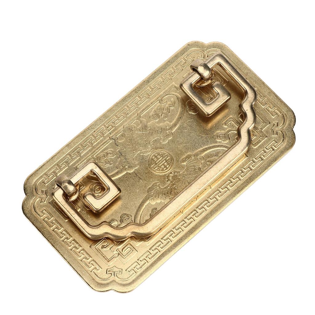 Antique Drawer Handle Tetragonal Bat Handle Antique Chinese Retro Style Drawer Pulls with 2 Screws