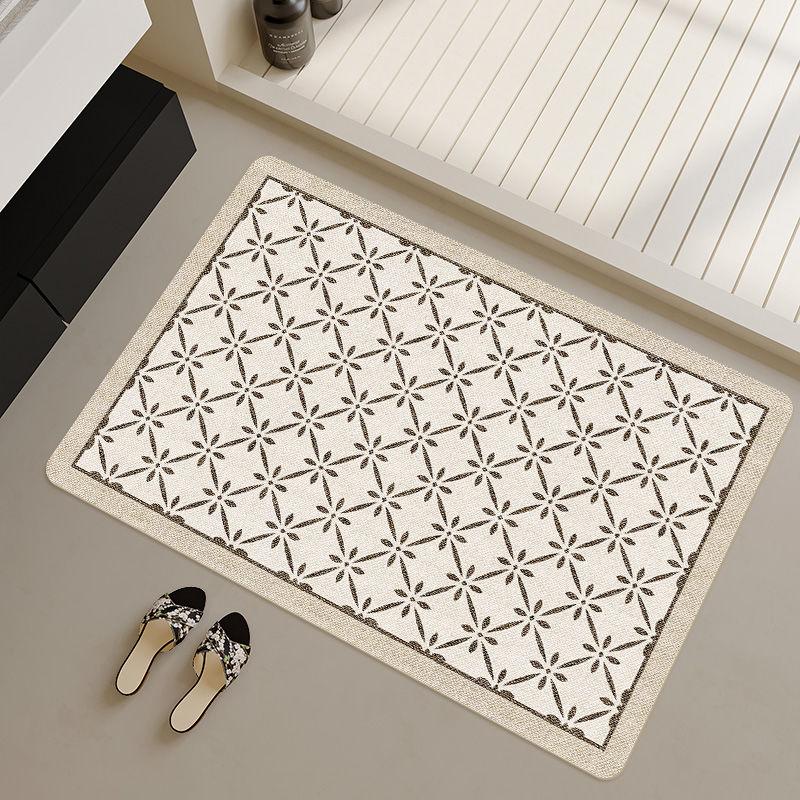 Bathroom floor mat cream wind diatom mud absorbent mat toilet door foot mat bathroom toilet quick drying non-slip carpet