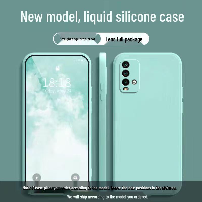 Redmi 9T Anti-Fall Liquid Silicone Solid Color Case