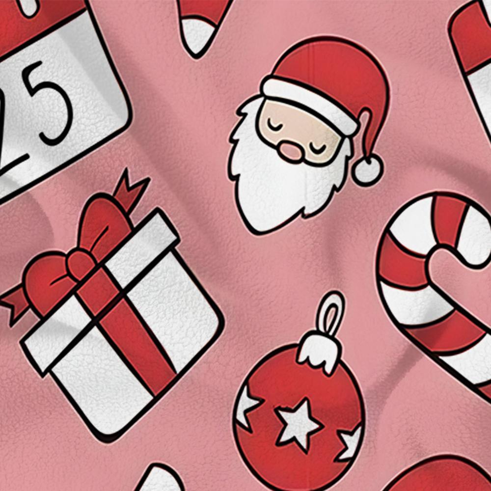 Pink Xmas Bow Tree Anime Cartoon Flannel Blanket Soft Warm Throw for Bedroom Sofa Car Kids Holiday Gift