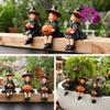 3pcs Resin Crafts Pumpkin Witch Figurine Cute Halloween Statue  Courtyard Flower Pot