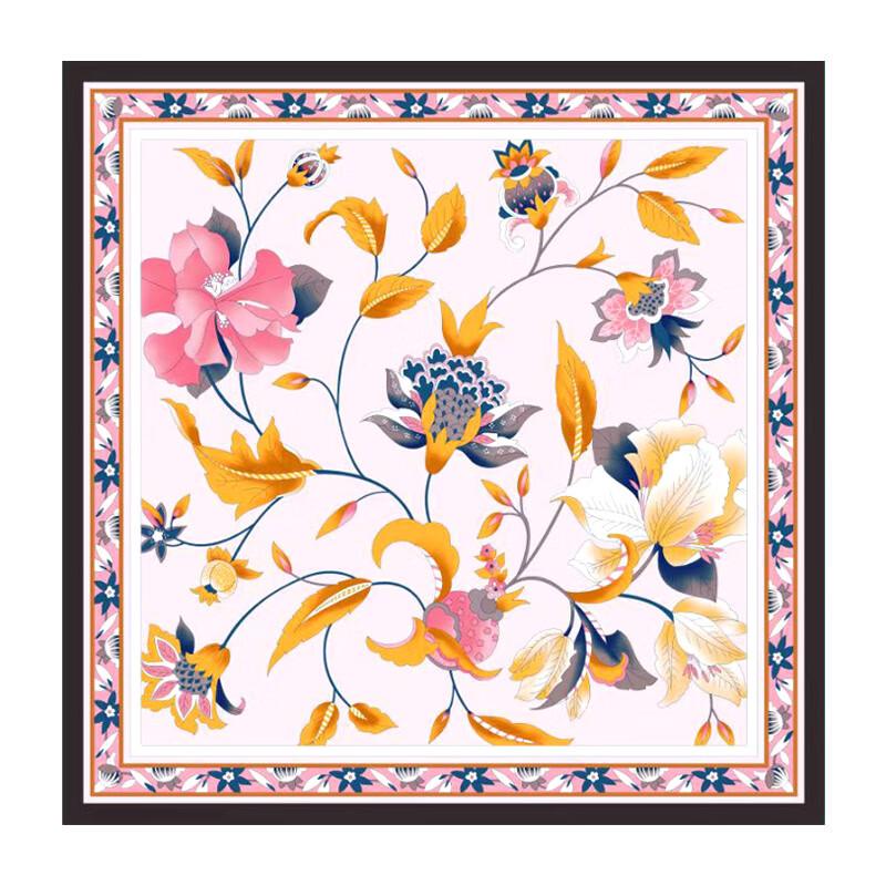 Mulberry Silk Small Square Scarf & Brooch Set