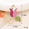 New 3D Rose Flower Alloy Phone Case Charm with Rhinestone Droplet.
