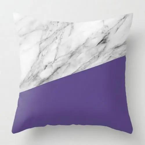 Wohnzimmer Büro Nickerchen Kissenbezug Nordischer Sofakissenbezug Plüschkissenbezug Lila Muster Kissenbezug