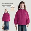 Girls' Plush Lined Stand Collar Padded Jacket