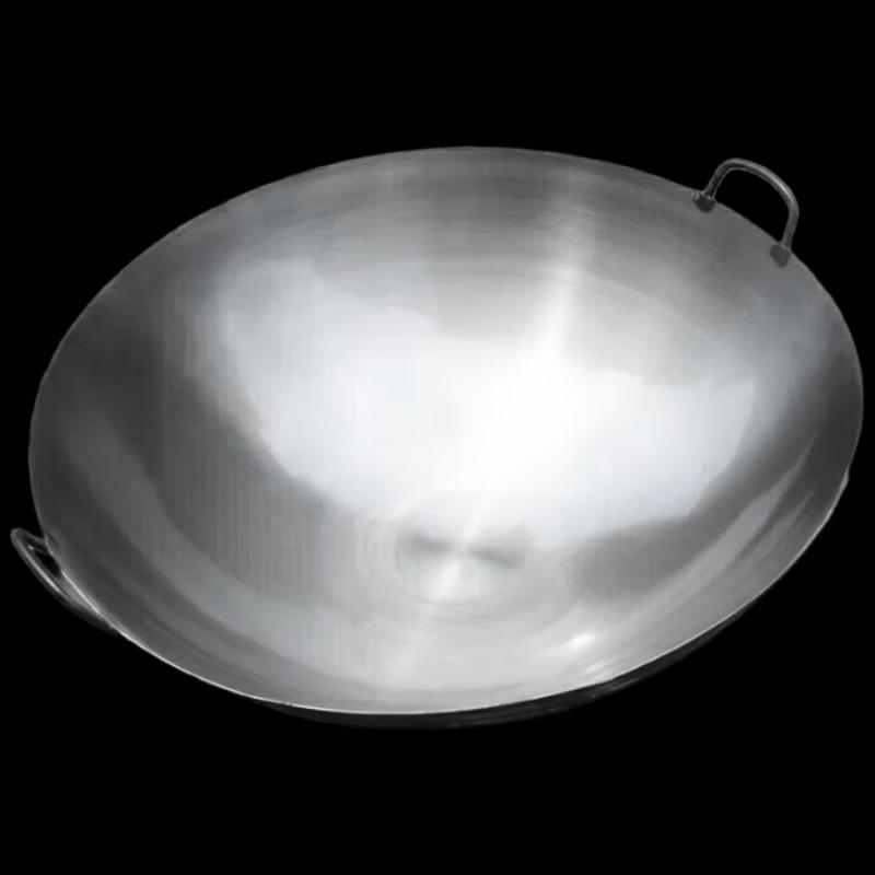 55CM Kommerzieller Edelstahl-Wok mit zwei Griffen