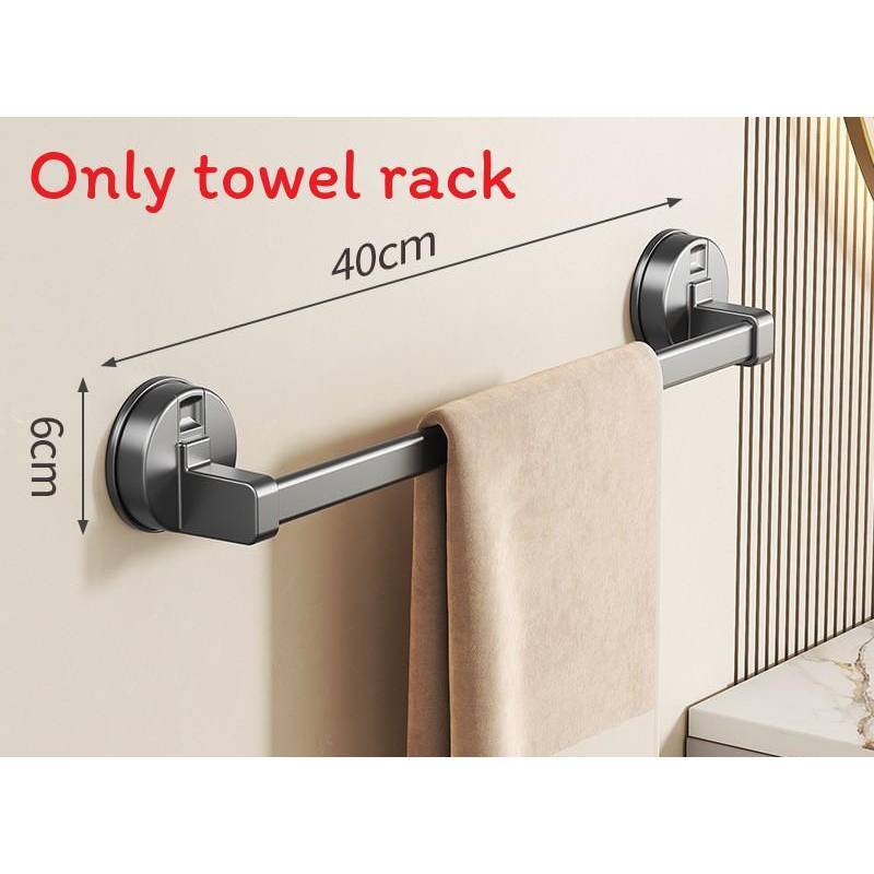 Modern Minimalist Towel Bar With Sucker Mount For Bathroom Storage And Antimildew Function