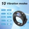 Adjustable Vibrator Cock Ring Men Penis Ring 10 Vibration Ejaculation Delay Erection Testis Cockring Adult Sex Toys for Couples