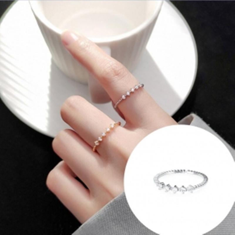 Classic Twist Chain Open Rings For Women Zircon Stainless Steel Geometric Twist Wrapped Couple Ring Wedding Aesthetic
