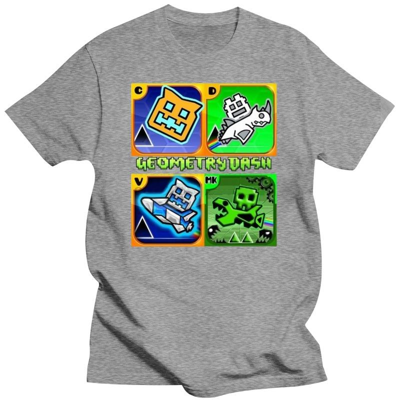 Men WomenGeometry Dash Gaming Fans T-Shirt Girls Boys Tee - Personalised Free Age 5-15 Harajuku Funny Tee Shirt