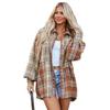 2025 Autumn New Plaid Color Matching Shirt Outerwear Women European and American Leisure Loose Mid-Length Single-Breasted Shirt