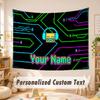 Custom Name Text Tapestry,Geometry Dash Boho Wall Hanging, Decorative Backdrop Tapestry For Room