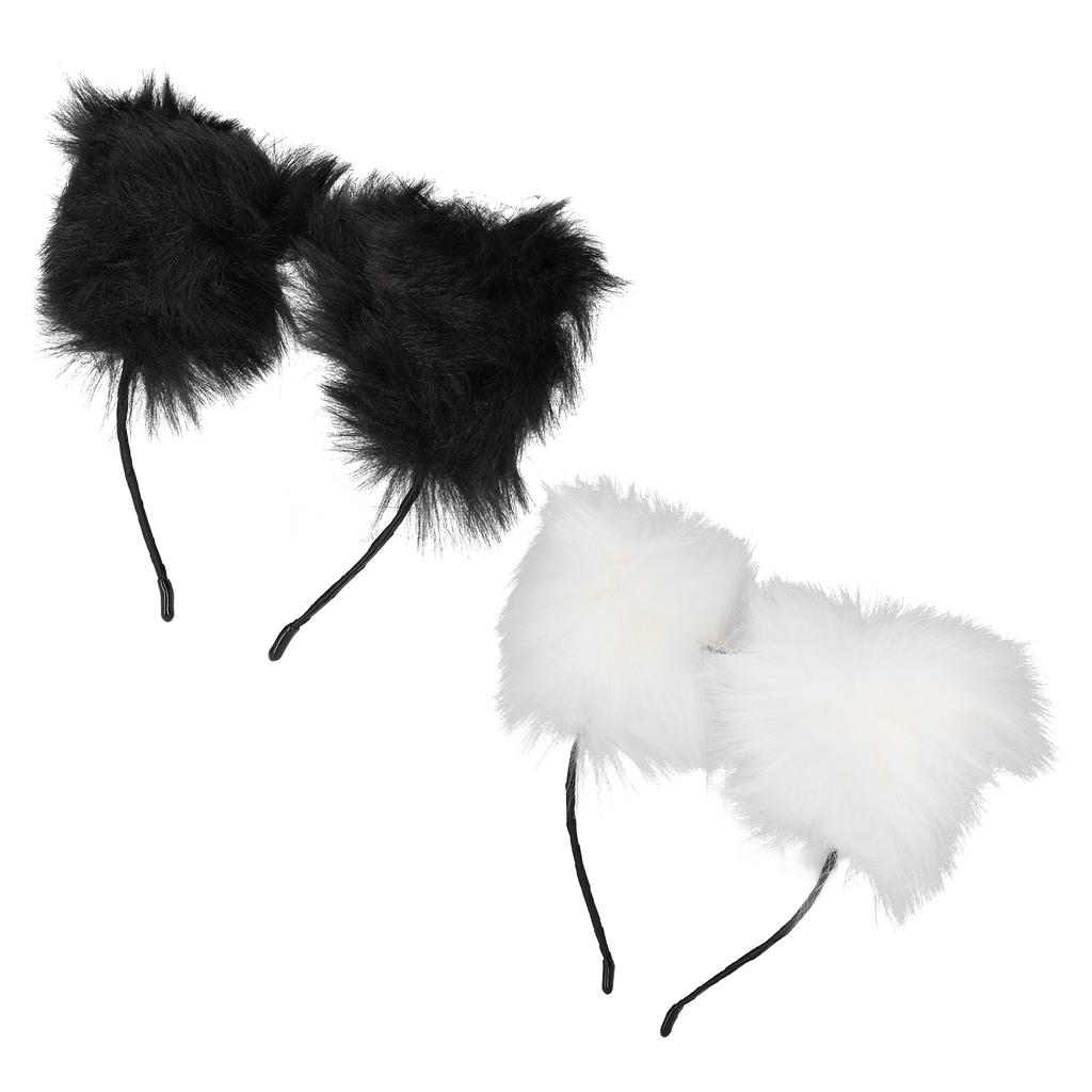 Künstliches Pelziges Katzenohren Stirnband Damen Kopfschmuck Haarband für Party Cosplay Alltag