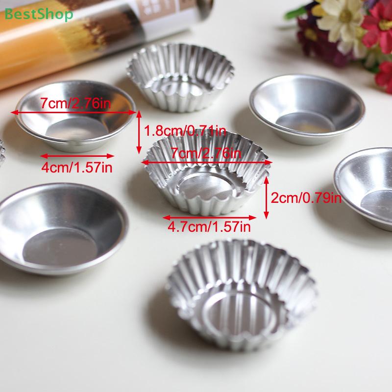 Stampini riutilizzabili in alluminio per crostate e muffin - Teglie scanalate per cupcake e tartellette all'uovo (Impilabile)
