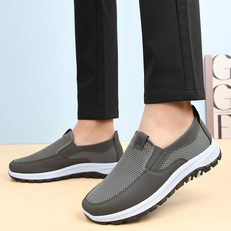 Breathable Men's Vulcanized Shoes, Summer Mesh Breathable Hiking Shoes, Comfortable Travel Shoes Suitable for Outdoor Activities