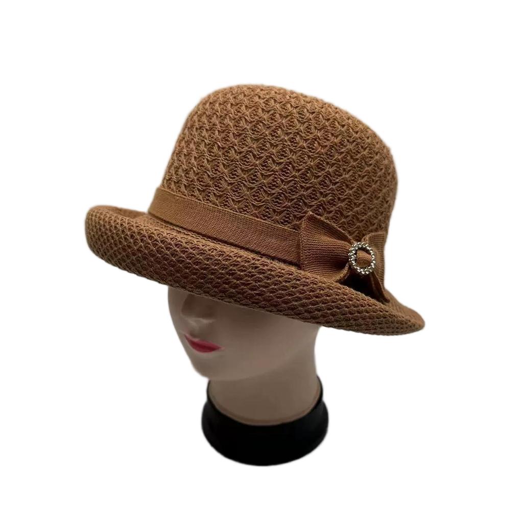 Breathable Knitted Sun Hat New Fashionable Style with Raised Brim Stylish Mom Hat for Summer Sun Protection