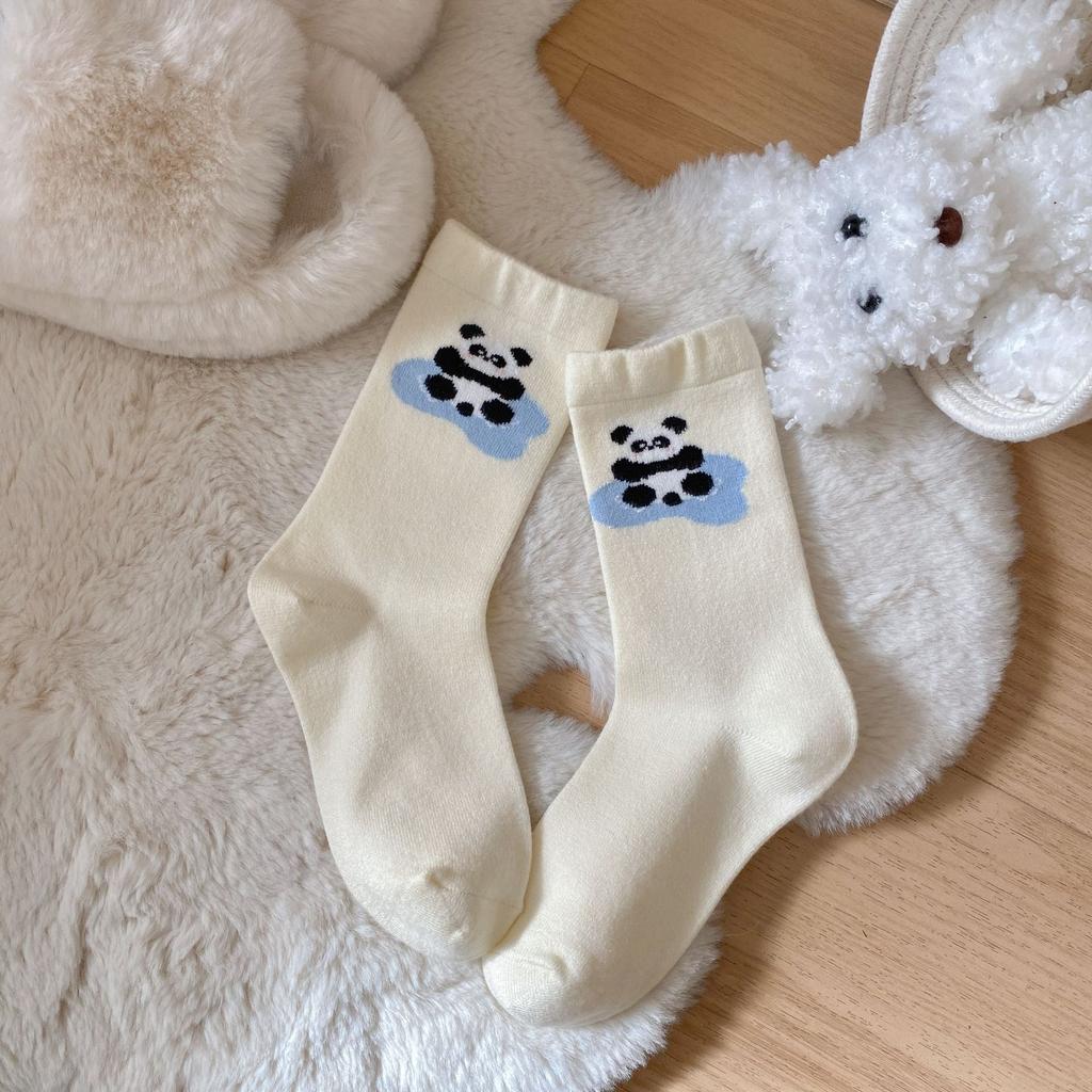 Damen Herbst- und Winter Verdickte Warme Süße Niedliche Cartoon Hund Wolle in Den Kniestrümpfen