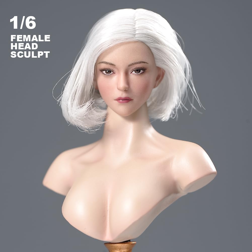VERYCOOL VCF-2060 1/6 Scale Head Carving, Beautiful Girl Head Sculpt, Fits 12-Inch Female Action Figures (A)