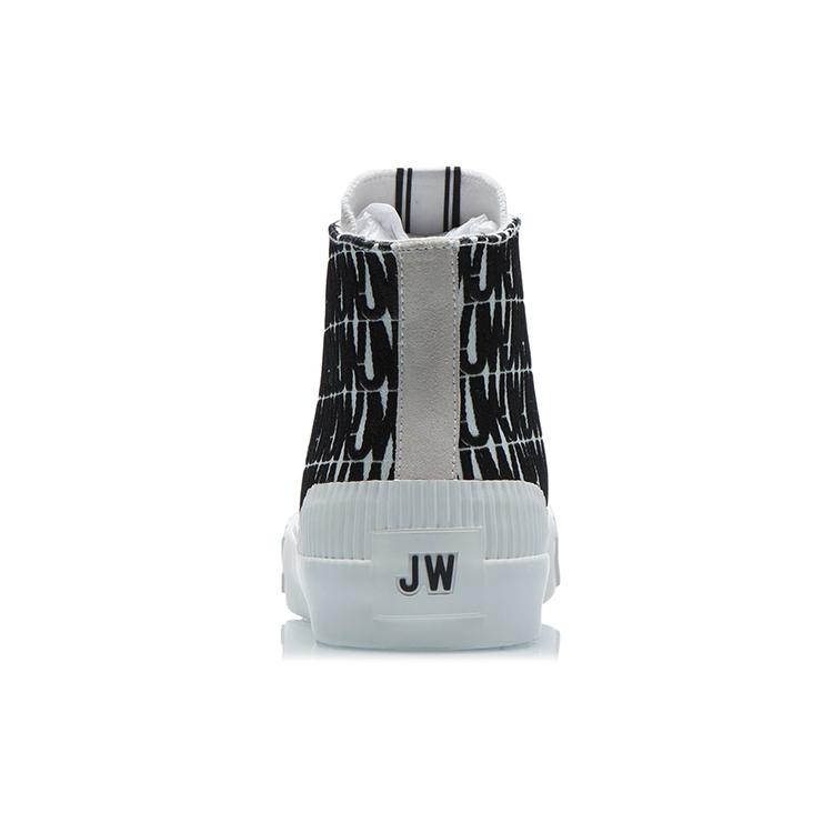 Jason Wu x Li Ning CF Tracing Slip Resistant Abrasion Resistant High top Skateboard Shoes Unisex Black White AGCR484-4