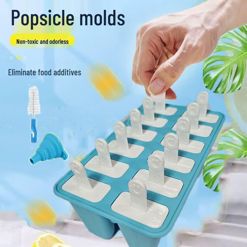 12-Cavity Silicone Ice Pop Mold Set