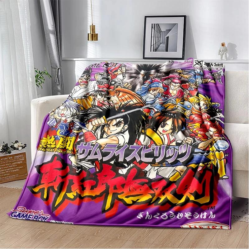2026 New Style Retro Game Samurai Spirits Shodown Haohmaru Cartoon Blanket,Soft Throw Blanket for Home Bedroom Bed Sofa Kid Gift