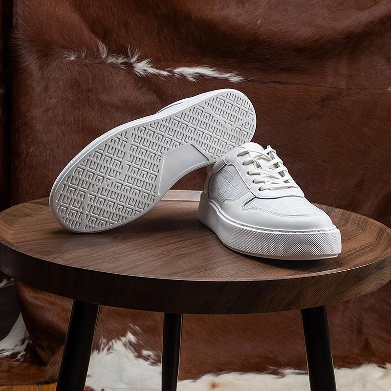 High Quality Men's Shoes 2024 New Fashion Casual Men's White Shoes Breathable Trend Sports Shoes Genuine Leather Male Sneakers