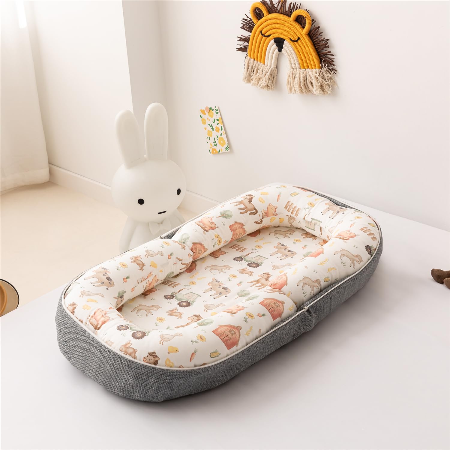 

Lukaedy Портативная кроватка для компактного складывания, подарок для новорожденных, кроватка-в-кровати, складная, для совместного сна, портативная, дышащая, моющаяся, кровать,