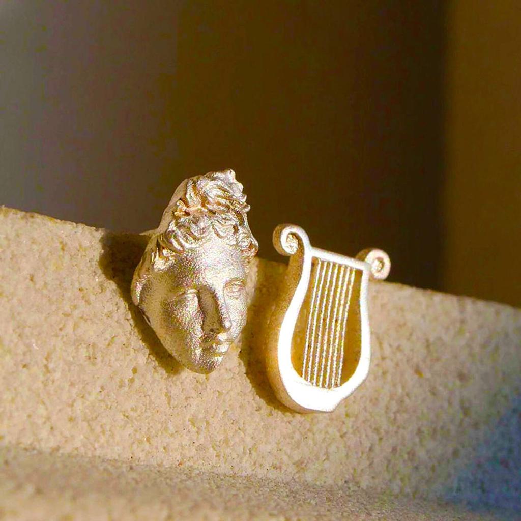 Elegant Earrings Apollo Lyre Shape Earrings Asymmetrical Drop Earrings Suitable for Wedding Wear Party Accessories