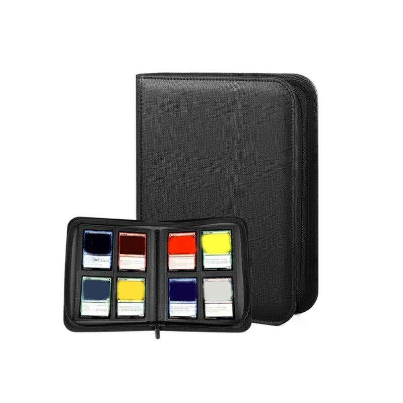 Álbum de Tarjetas de 4 Bolsillos Estuche para Tarjetas de Colección Capacidad 160 Cuero PU Carpeta para Tarjetas de Colección y Tarjetas Deportivas