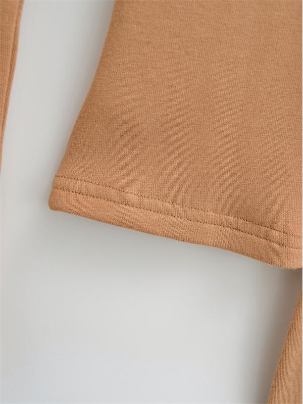 Women's Faux Cashmere Trendy Layered Long-Sleeve Tie-Up Top for Spring/Autumn