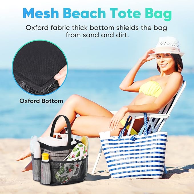 Large Capacity Portable Bathroom Organizer 8 Pocket Textile Hanging Bag for Dorm Shower Bedroom Gym Beach 22x22x25cm Black