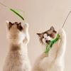 Cat toys, dog tail grass teasing cat pole feather pole wire cat toys, feather pole, flexible wire durable pet supplies