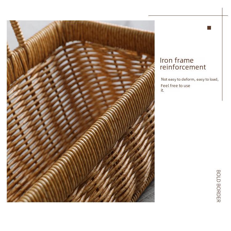 Woven Hanging Basket for Kitchen Storage: Ginger, Garlic, Onion, Egg, Fruit - Imitation Rattan Wall Basket