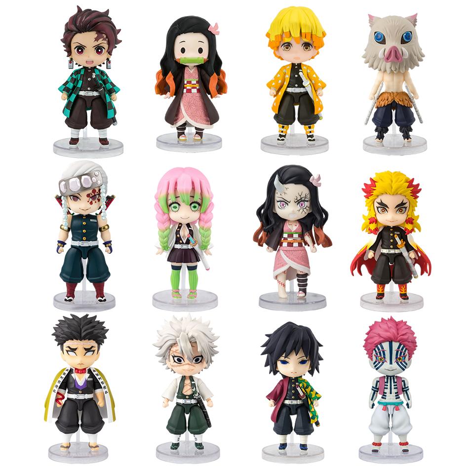 6 Stück/Set Dämonentöter Q-Version Stehende Figur Spielzeug Anime Kimetsu no Yaiba Tanjiro Nidouzi Inosuke Zenizu PVC Figurenmodell Spielzeug