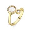 Ring - LUXENTER - Yaran - White Mother of Pearl - 18 Carat Gold - Width 13.8 Mm
