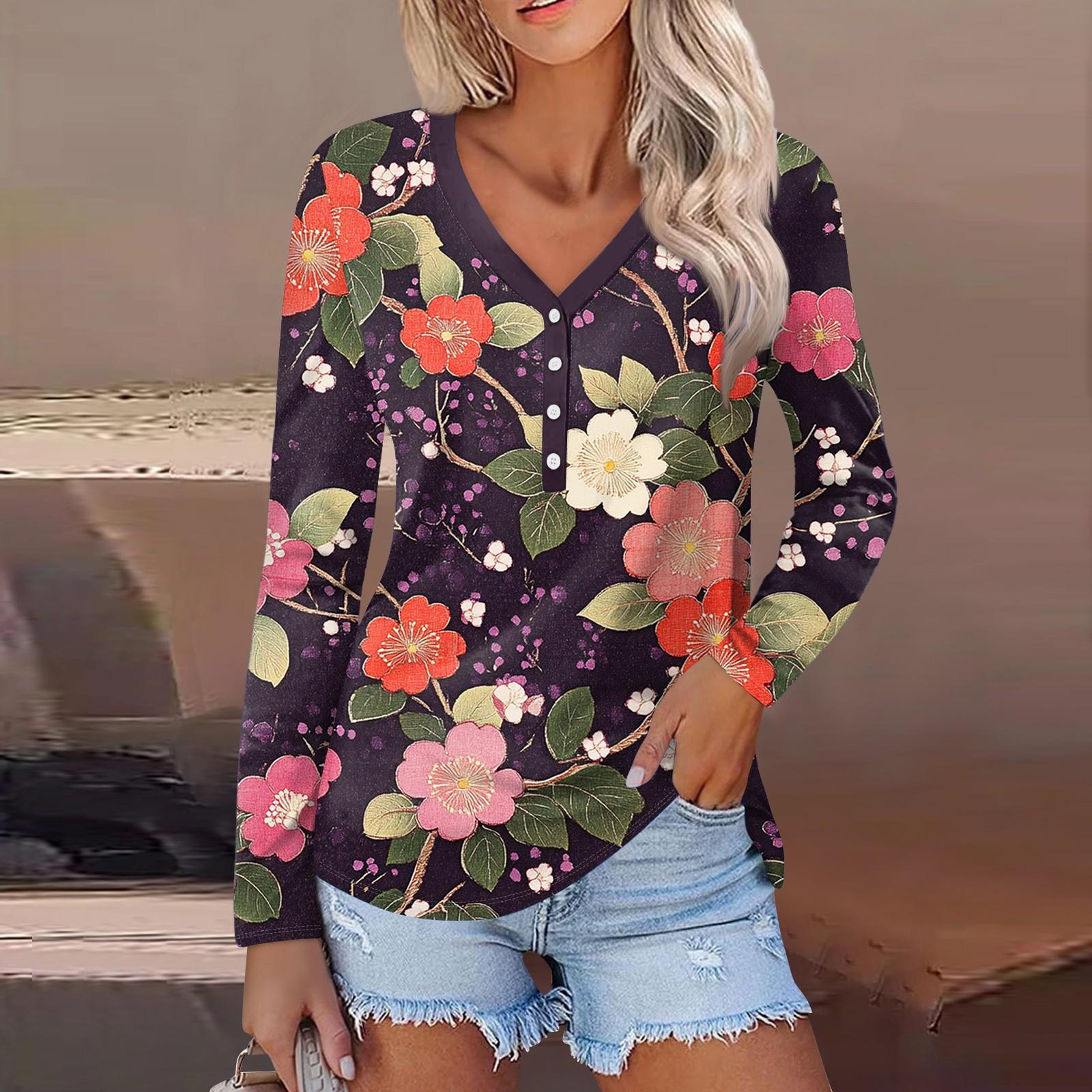 

Женская мода повседневная блузка с длинным рукавом и круглым вырезом XL арбуз красный