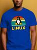 Summer Unisexs 100 Cotton Casual Loose Retro Penguin Pattern Printed Comfortable Sports Round Neck Short Sleeved Tshirt Top