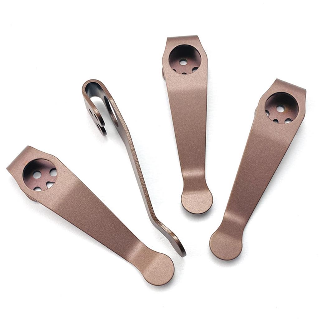Contour Texture Titanium Folding Knife Back Clip DIY Pocket Clip for Spyderco C81 Paramilitary 2 Knife Back Clip
