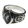 Pierścionek Czarnego Kota z Mistycznym Kwarcem 925 r0384 Rozmiar 7 [Cenote] [Srebrna Biżuteria]